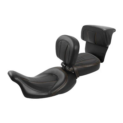 Respaldo asiento conductor pasajero negro naranja apto para Harley Road King Glide 14-23 Foto 1 de 4