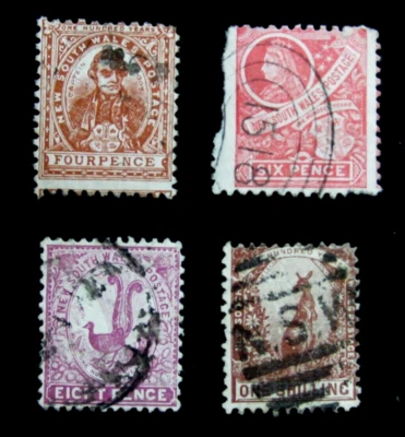 AUSTRALIA/NEW SOUTH WALES - SCOTT# 79-82 - USED - CAT VAL $22.00 - Image 1 of 2