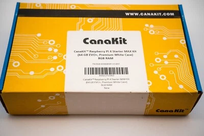 New CanaKit Raspberry Pi 4 Starter MAX Kit  8GB RAM & 64GB Evo + Premium White  - Image 1 of 4