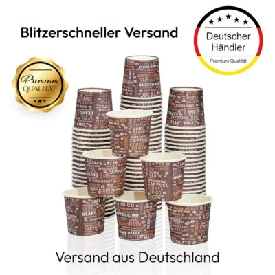 MH QUALITY® Espresso-Pappbecher 80ml 3 Oz Heißgetränk Kaffee zum Mitnehmen Becher DE