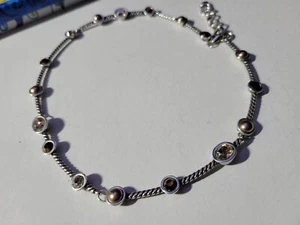 Brighton MONTE CARLO BRONZE Silver Crystal Amber Gold Necklace, NWOT - Picture 1 of 6