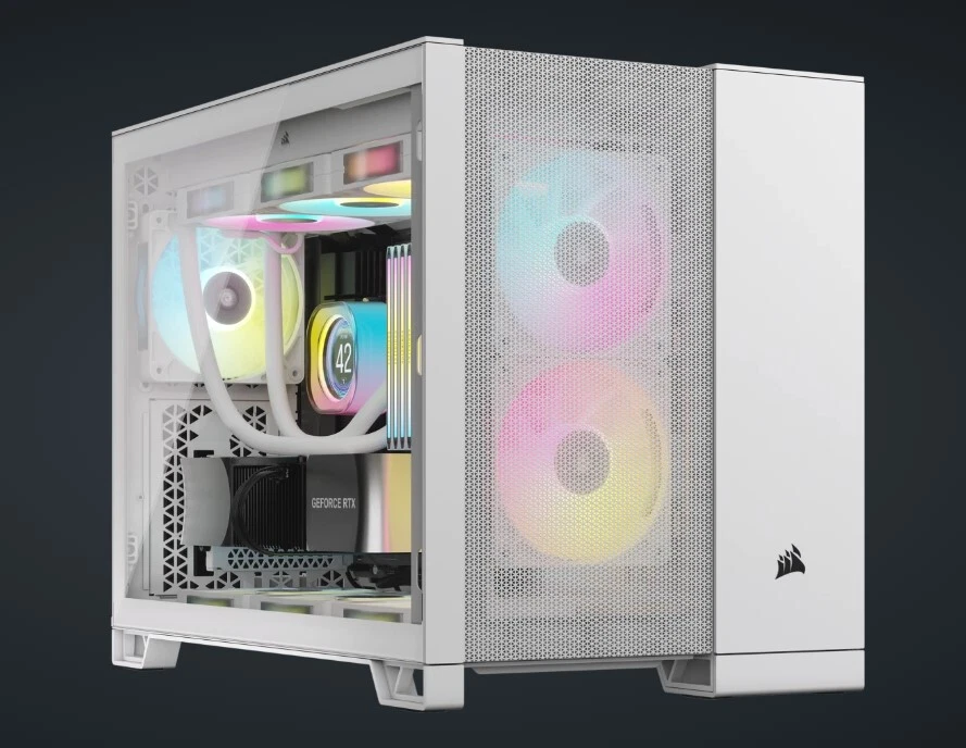 CORSAIR 2500D Airflow Tempered Glass mATX, ATX Mid-Tower, White Case - Image 1 of 1