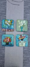 Kellie Montana Tiles/Coaster Set Of Four Each 3 1/2 in×3 1/2 in Colorfull Floral