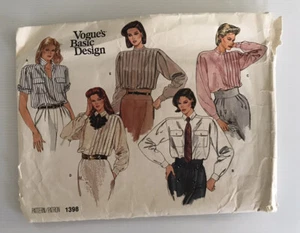 Blusas con pliegues vintage años 80 con patrón de costura talla: 10 - Imagen 1 de 12