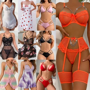 Sexy Lingerie for Women Lace Chemise Dress Underwear Sleepwear Nightwear Pajamas - Picture 1 of 60
