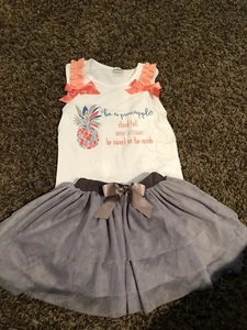 2 Piece “Be A Pineapple” Girls Outfit Size 4-5 - Picture 1 of 6