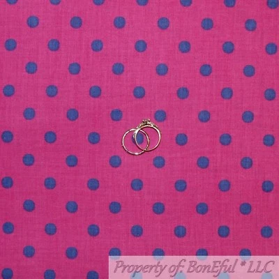 BonEful Fabric FQ Cotton Quilt Magenta Fuchsia Pink Purple Tone Polka Dot Girl S - Image 1 of 4