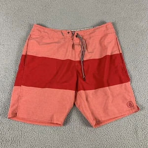 Pantalones Cortos Volcom Board Para Hombres 36 Rojo Cordón Cintura Bolsillos Cortados Poliéster Elástico - Imagen 1 de 10