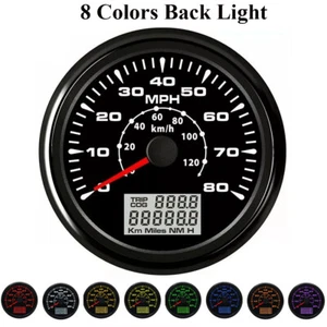 85mm Digital GPS Speedometer Gauge 0-80MPH 0-120Km/h Odometer For Car Boat Truck - Picture 1 of 18