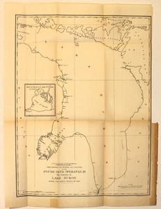 LAKE HURON, MICHIGAN, CANADA, LAKE ST. CLAIR Antique nautical map 1891 - Picture 1 of 1
