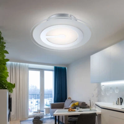 Plafoniera Lampada Letto Vetro Satinato Cromo LED D 23 CM - Immagine 1 di 4