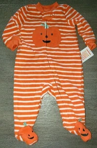 NUEVO NUEVO CON ETIQUETAS HALLOWEEN POLAR BEBÉ DURMIENTE 1 PIEZA CALABAZA RAYAS NIÑO NIÑA 3 meses lindo! - Imagen 1 de 1