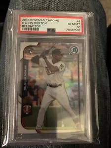 2015 Bowman Chrome 4 Byron Buxton PSA 10 Gem MINT - Picture 1 of 3