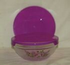 Nesting Glass Food Saver or Mixing Bowl w Purple Flowers Heat Resistant 5-3/8"