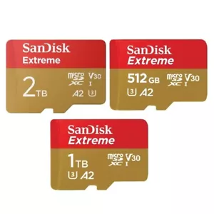 Nueva tarjeta de memoria SanDisk 512 GB 1 TB 2 TB Extreme microSD V30 A2 U3 R190 W130 - Imagen 1 de 13