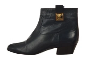 Marc Jacobs Womens Shoes Size 36 5.5 Steel Blue Chelsea Ankle Boots Leather - Picture 1 of 5