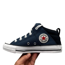 Converse Chuck Taylor All Star Youth Boy's Mid Top Shoes Size 5 Navy Blue/Black
