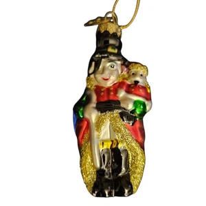 Christopher Radko Adorno 3" Bufón con Oso Vidrio Decoración Navidad - Imagen 1 de 6