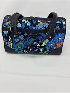 Vera Bradley- Caroline-midnight Blues Pattern- PU Leather Trim - Picture 1 of 8