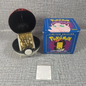 Burger King 1999 Pokemon 23k Gold Plated Trading Card Jigglypuff Blue Box - Bild 1 von 9