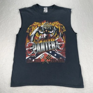 Vintage Pantera Tour T Shirt Men’s Size Large 2001 Real Steel Tour Sleeveless - Picture 1 of 12