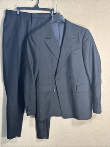 Tiger Of Sweden 48/38R smoking nero Vitale Barberis lana e mohair 2 pezzi 33x31 - Foto 1 di 21