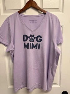 Camiseta Life Is Good Mujer Trituradora Perro Mimi Lavanda Cachorro Mascota Amor XXL - Imagen 1 de 9