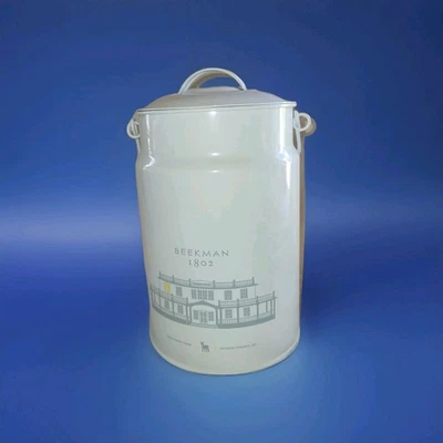 Metal Beekman 1802 Goats Milk PAIL Tin Can Cute Farmhouse Decor Country Canister - Image 1 of 4