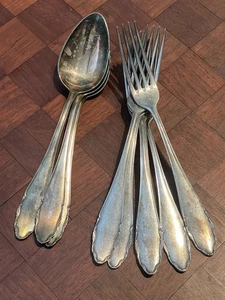 WMF 2200 Germany 6 Dinner Forks and 4 Spoons Friodur Scroll Silverplate - Picture 1 of 5