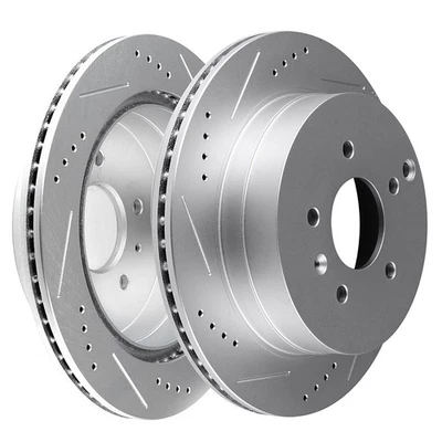 Rotores de freno de discos ranurados perforados traseros de 303 mm para Chevrolet Equinox 2007-2009 Foto 1 de 4