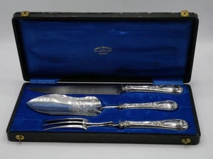 PELLE A TARTE TOUT ARGENT ET SERVICE A DECOUPER POINCON MINERVE COFFRET - Picture 1 of 11