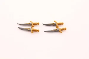 Lego lot 4 x 88288c01 Minifigure, Weapon Dagger with Pearl Light Gray Blade - Picture 1 of 2