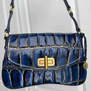 Brahmin Nerida Shoulder Bag Anchor Nerina Navy Blue Leather - Picture 1 of 8
