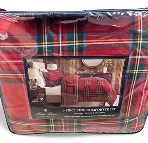 Brooks Brothers Multicolor Plaid King  3 Piece Comforter Set - Picture 1 of 3