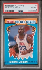 1990 Fleer All-Stars Michael Jordan #5 PSA 8 NM MT Chicago Bulls - Picture 1 of 2