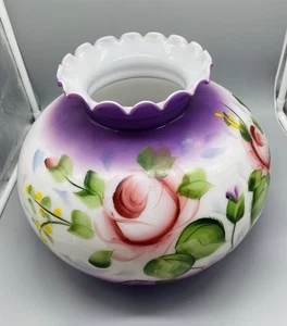 Vintage Floral Hurricane Öl Elektrischer Glas Lampenschirm - Bild 1 von 8