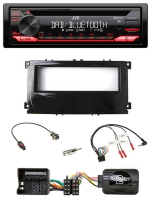 JVC CD DAB USB Bluetooth Lenkrad Autoradio für Ford Mondeo 2007-2014 S-Max piano - Bild 1 von 4