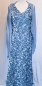 NEU Neu mit Etikett Alex Evenings Damen langes ärmelloses Kleid/Schal Größe 8P - Bild 1 von 11