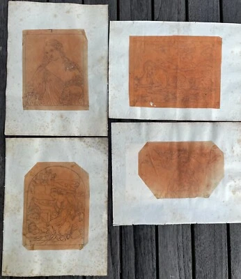 Carnet de dessins sur calques, école française du XIXè s. - Photo 1/4