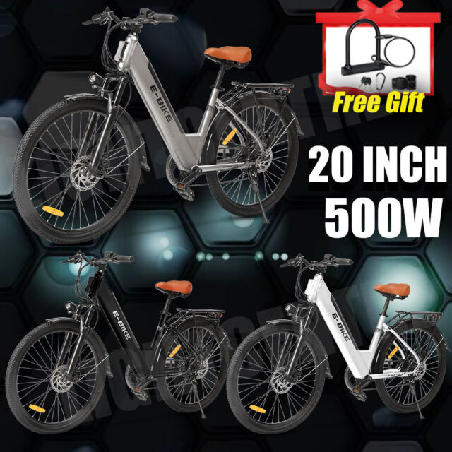 Bicicleta eléctrica para adultos, bicicleta eléctrica plegable de 14  pulgadas, 350 W, 36 V, 6 AH, batería con amortiguador de golpes, bicicleta
