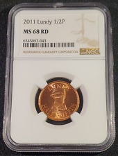 2011 Lundy 1/2 Half Puffin - NGC MS 68 RD
