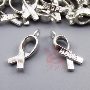 Hope Band Charms - 10/20/50 Brustkrebsbewusstsein 19 mm Anhänger SC4759 - Bild 1 von 2