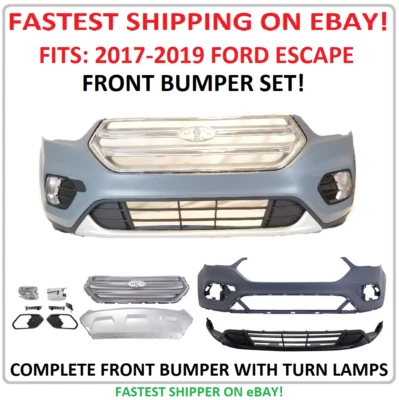 For 2017 2018 2019 FORD Escape Front Bumper Cover with grills and fog lamps NEW - Image 1 of 2