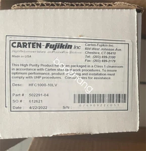 Válvula de tubo corrugado HFC1000-10LV CARTEN-FUJIKIN 1 pulgada DHL o FedEx - Imagen 1 de 1