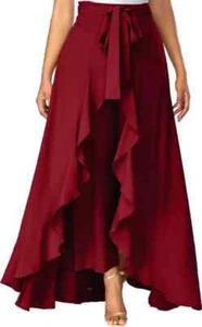 Flared Women Rayon Blend Trousers - Picture 1 of 2