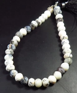 Natural Black Dendrite Gemstone 7mm Rondelle Faceted Gems Beads 8"Strand LC-1227 - Picture 1 of 9