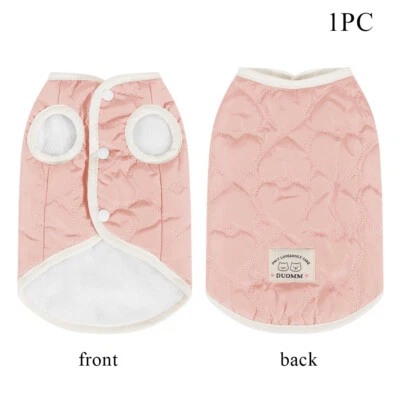 Winter Warm Dog Vest Small Dogs Fleece Lined Cotton Soft Puppy Coat Jacket Cat🎀 - Image 1 of 4
