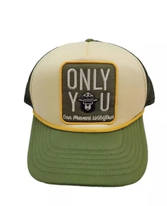Smokey The Bear "Only You Can Prevent Wildfires" Snapback Cuerda Sombrero Parche Verde - Imagen 1 de 5