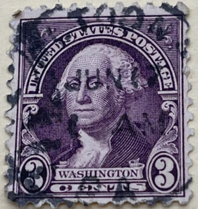 Rare 1932 US 3 Cent George Washington Stamp Purple / Violet w/Black Eyes LOOK ๐ - Picture 1 of 10