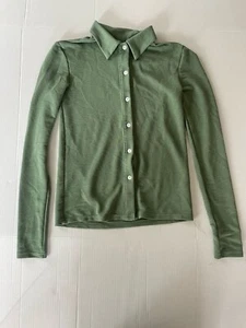 Edikted Green Long sleeve Shirt Size XS Women's Button Down - Picture 1 of 7